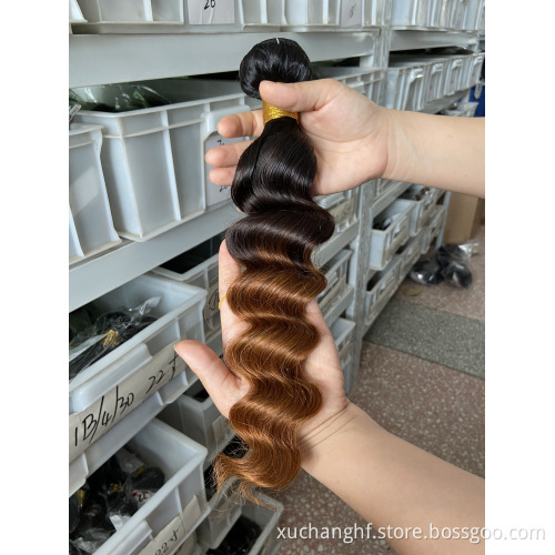 Brazilian Hair Ombre Loose Deep Wave 3 Tone 1B/4/30 3 bundle 100% Human Hair Extensions 100g/pc Healthy Natural Virgin Hair Weft